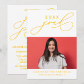 BOLD WHIMSICAL CALLIGRAPHY ABSCHLUSS INVITATION EINLADUNG (Vorne/Hinten)