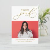 BOLD WHIMSICAL CALLIGRAPHY ABSCHLUSS INVITATION EINLADUNG (Stehend Vorderseite)