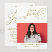 BOLD WHIMSICAL CALLIGRAPHY ABSCHLUSS INVITATION EINLADUNG (Vorne/Hinten)