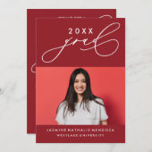 BOLD WHIMSICAL CALLIGRAPHY ABSCHLUSS INVITATION EINLADUNG (Vorne/Hinten)