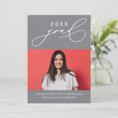 BOLD WHIMSICAL CALLIGRAPHY ABSCHLUSS INVITATION EINLADUNG (Stehend Vorderseite)