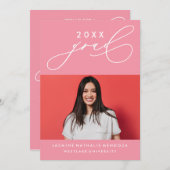 BOLD WHIMSICAL CALLIGRAPHY ABSCHLUSS INVITATION EINLADUNG (Vorne/Hinten)