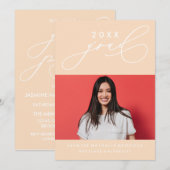 BOLD WHIMSICAL CALLIGRAPHY ABSCHLUSS INVITATION EINLADUNG (Vorne/Hinten)