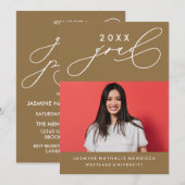 BOLD WHIMSICAL CALLIGRAPHY ABSCHLUSS INVITATION EINLADUNG (Vorne/Hinten)