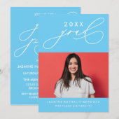BOLD WHIMSICAL CALLIGRAPHY ABSCHLUSS INVITATION EINLADUNG (Vorne/Hinten)