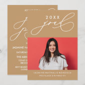 BOLD WHIMSICAL CALLIGRAPHY ABSCHLUSS INVITATION EINLADUNG (Vorne/Hinten)
