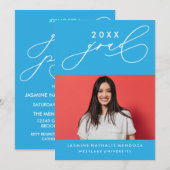 BOLD WHIMSICAL CALLIGRAPHY ABSCHLUSS INVITATION EINLADUNG (Vorne/Hinten)