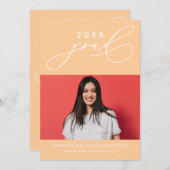 BOLD WHIMSICAL CALLIGRAPHY ABSCHLUSS INVITATION EINLADUNG (Vorne/Hinten)