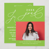 BOLD WHIMSICAL CALLIGRAPHY ABSCHLUSS INVITATION EINLADUNG (Vorne/Hinten)
