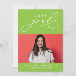 BOLD WHIMSICAL CALLIGRAPHY ABSCHLUSS INVITATION EINLADUNG