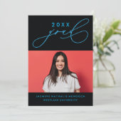 BOLD WHIMSICAL CALLIGRAPHY ABSCHLUSS INVITATION EINLADUNG (Stehend Vorderseite)