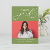 BOLD WHIMSICAL CALLIGRAPHY ABSCHLUSS INVITATION EINLADUNG (Stehend Vorderseite)