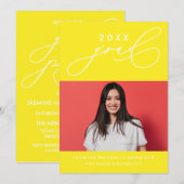 BOLD WHIMSICAL CALLIGRAPHY ABSCHLUSS INVITATION EINLADUNG (Vorne/Hinten)