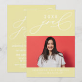 BOLD WHIMSICAL CALLIGRAPHY ABSCHLUSS INVITATION EINLADUNG (Vorne/Hinten)
