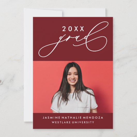 BOLD WHIMSICAL CALLIGRAPHY ABSCHLUSS INVITATION EINLADUNG (Vorderseite)