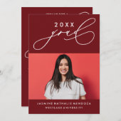 BOLD WHIMSICAL CALLIGRAPHY ABSCHLUSS INVITATION EINLADUNG (Vorne/Hinten)