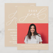 BOLD WHIMSICAL CALLIGRAPHY ABSCHLUSS INVITATION EINLADUNG (Vorne/Hinten)
