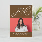 BOLD WHIMSICAL CALLIGRAPHY ABSCHLUSS INVITATION EINLADUNG (Stehend Vorderseite)