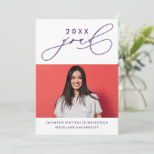 BOLD WHIMSICAL CALLIGRAPHY ABSCHLUSS INVITATION EINLADUNG (Stehend Vorderseite)