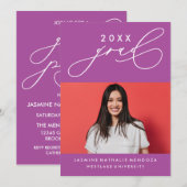 BOLD WHIMSICAL CALLIGRAPHY ABSCHLUSS INVITATION EINLADUNG (Vorne/Hinten)