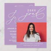BOLD WHIMSICAL CALLIGRAPHY ABSCHLUSS INVITATION EINLADUNG (Vorne/Hinten)