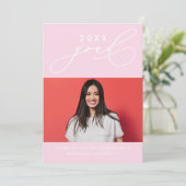 BOLD WHIMSICAL CALLIGRAPHY ABSCHLUSS INVITATION EINLADUNG (Stehend Vorderseite)