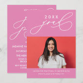 BOLD WHIMSICAL CALLIGRAPHY ABSCHLUSS INVITATION EINLADUNG (Vorne/Hinten)