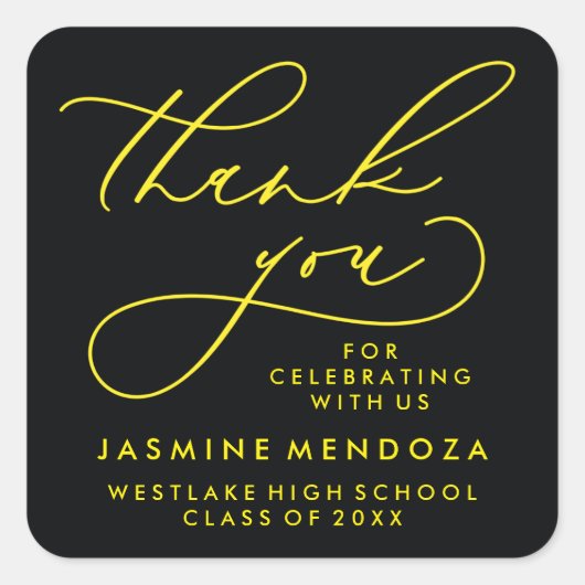 BOLD WHIMSICAL CALLIGRAPHY DANK IHNEN STICKER (Vorderseite)