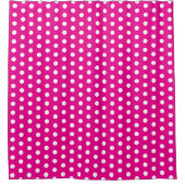 Bold White Polka Dots on Hot Pink Duschvorhang (Vorderseite)