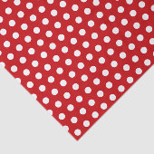 Bold White Polka Dots on Red Seidenpapier (Ausschnitt)