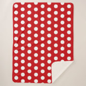 Bold White Polka Dots on Red Sherpadecke (Vorderseite)
