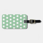 Bold White Polka Dots on Sage Green  Gepäckanhänger (Vorderseite horizontal)
