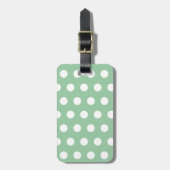 Bold White Polka Dots on Sage Green  Gepäckanhänger (Vorderseite vertikal)