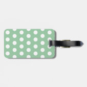 Bold White Polka Dots on Sage Green  Gepäckanhänger (Rückseite horizontal)