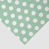 Bold White Polka Dots on Sage Green Seidenpapier (Ausschnitt)