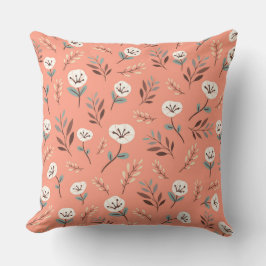 Bold White Poppies on Red Kissen