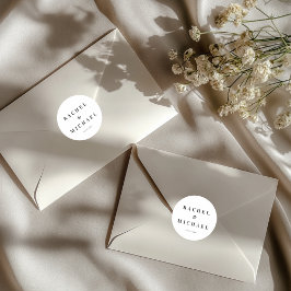Bold  White Wedding Runder Aufkleber