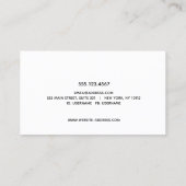 Bold White Wood Script Calligraphy Business Card Visitenkarte (Rückseite)