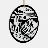 Bold Wiker Silhouette - Berglandschaft Keramik Ornament (Rechts)