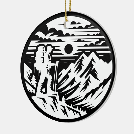 Bold Wiker Silhouette - Berglandschaft Keramik Ornament (Links)
