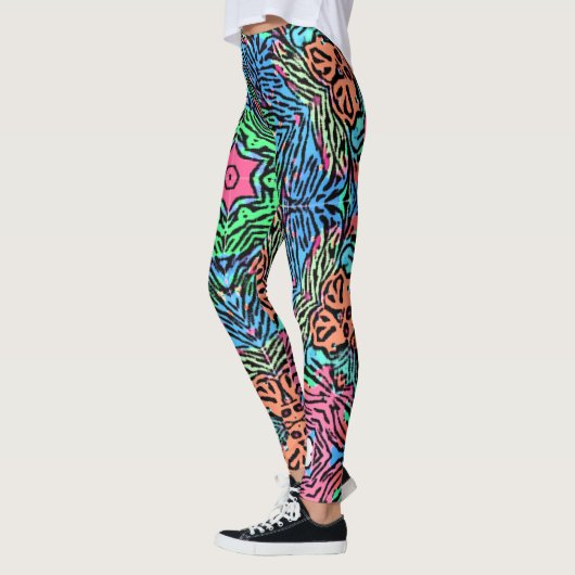 Bold Wild Mandala Inspiriert Muster auf Leggings (Links)