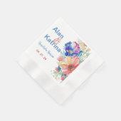 Bold Wildflower Floral Wedding Cocktail Napkin  Serviette (Ecke)