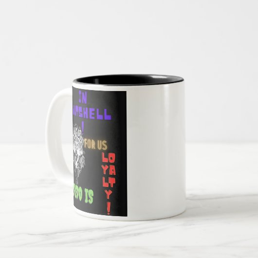 Bold Wolf Design Coffee Cup Zweifarbige Tasse (Vorderseite Links)