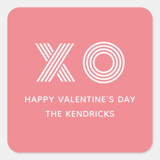 Bold XO Valentine's Day Sticker - Bubblegum (Vorderseite)