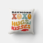 Bold XOXO Hugs & Kisses Valentinstag Gift Kissen (Vorderseite)