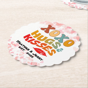 Bold XOXO Hugs & Kisses Valentinstag Untersetzer