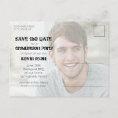 Bold Year Foto 2021 Abschluss Save the Date Postkarte (Rückseite)