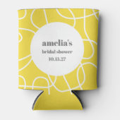 Bold Yellow Abstract Line Art Custom Bridal Shower Dosenkühler (Vorderseite)