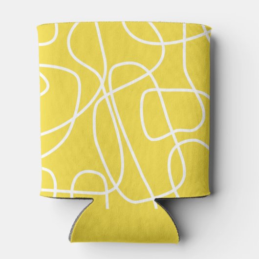 Bold Yellow Abstract Line Art Custom Bridal Shower Dosenkühler (Rückseite)