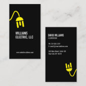 BOLD YELLOW ELECTRICIAN LOGO MODERNE GESCHÄFTSKART VISITENKARTE (Vorne/Hinten)